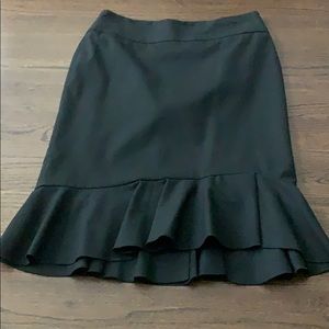 High waisted ruffle bottom skirt